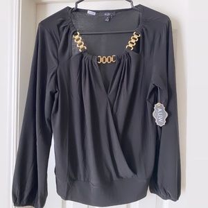 Brand new black blouse with gold details 👌